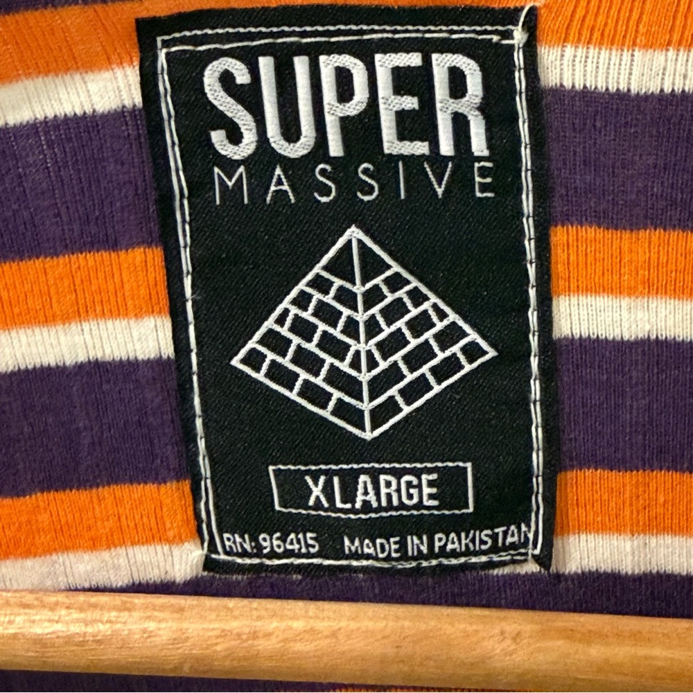Super Massive Striped Tank Top XL Purple Orange Ribbed Sleeveless NWT - Picture 4 of 9